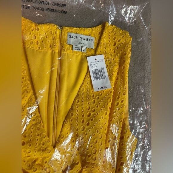 Sachin + Babi Yellow A-Line Maxi Skirt for Cocktail Nights - Picture 3 of 7